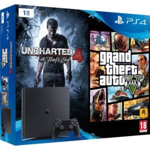 PlayStation 4 Slim + Uncharted 4: A Thief´s End + Grand Theft Auto V1000 GB